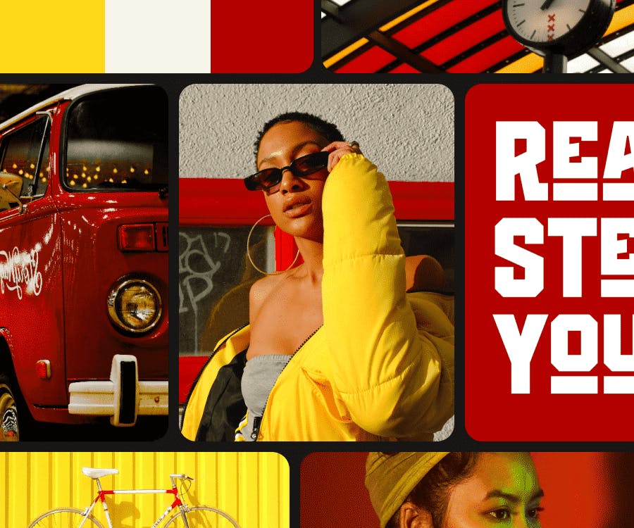 Incorporate branded elements like color and typography in your Instargram post template design - Kittl