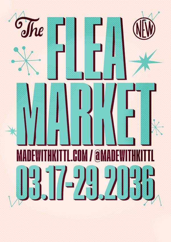 Retro Mid Century Flea Market Sale Event