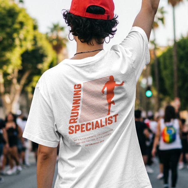 White and Orange Running Athleisure Wear Design Template - Thumbnail