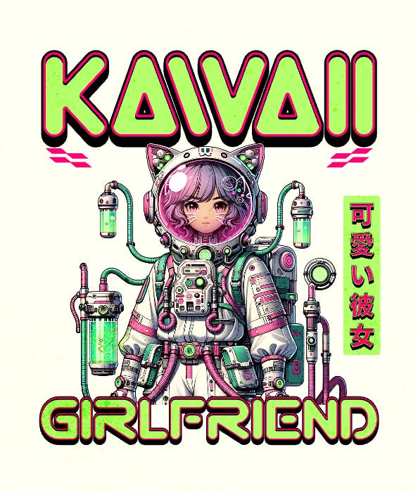 Kawaii Neko Anime Girl Japan Sci-fi Cat Person