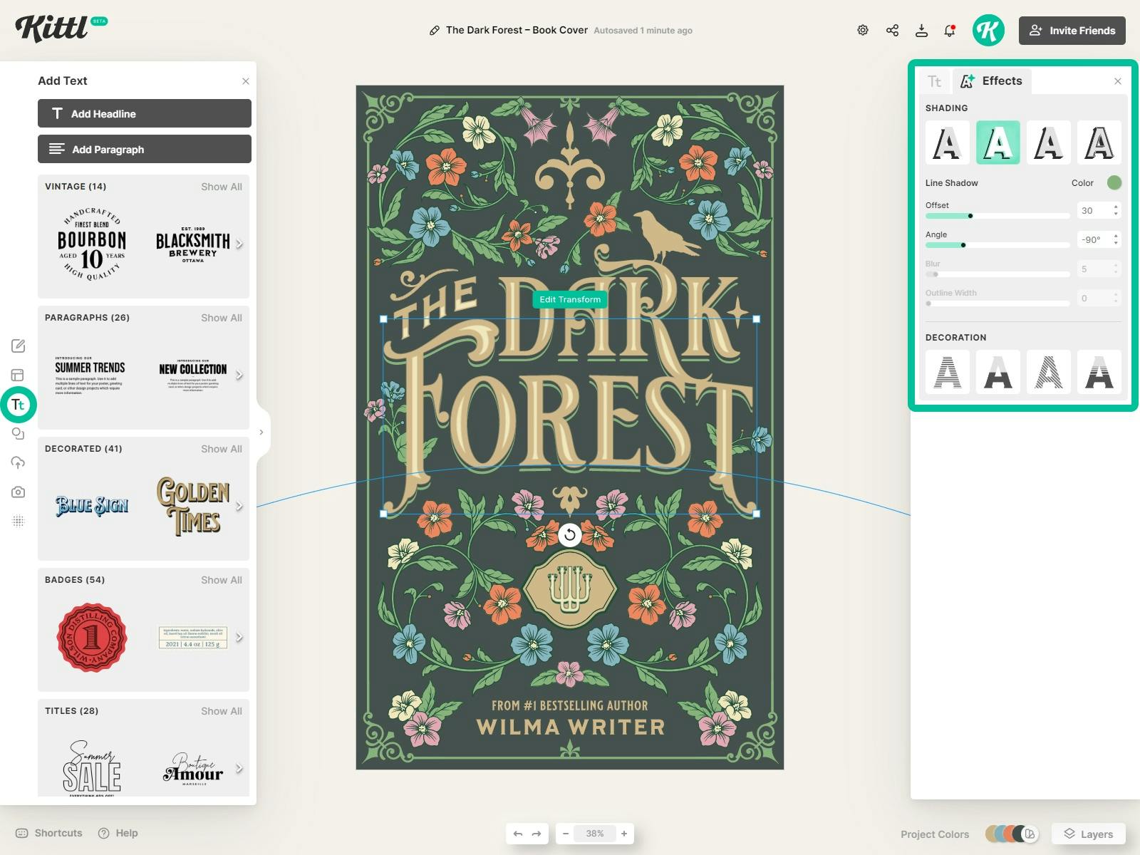 Add Text Shadow and Decorations for the Book